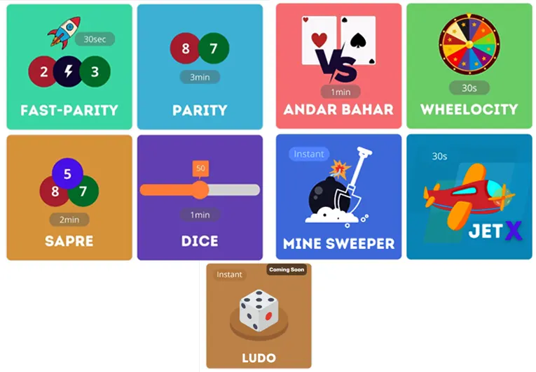 available games in fastwin app