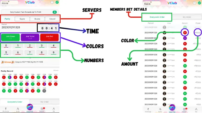 vclub app game dashboard