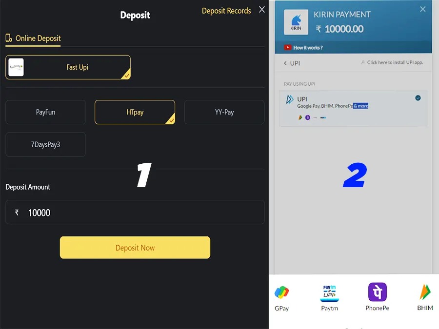 daman bet recharge page