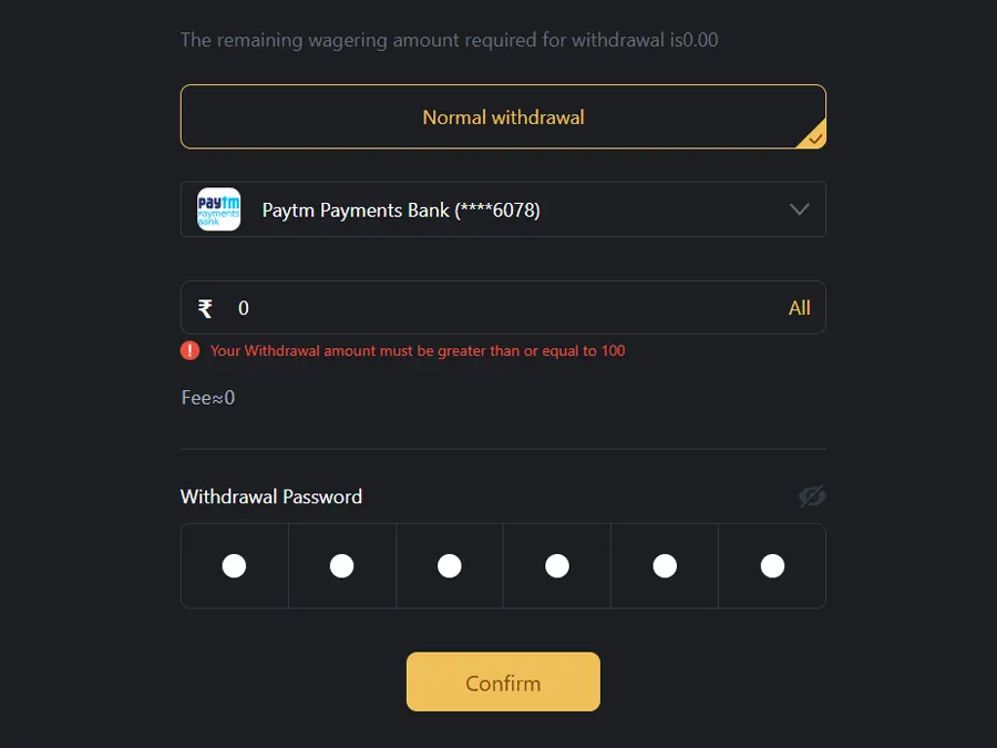 daman bet withdrawal process