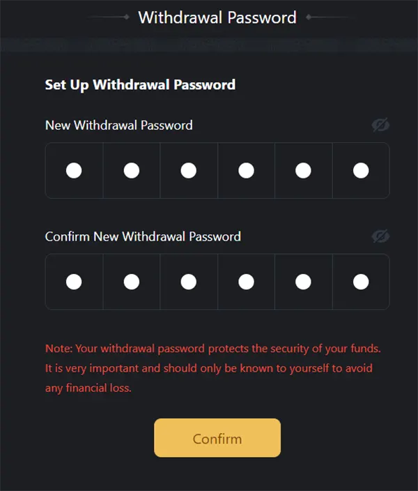 daman bet withdrawal password setup
